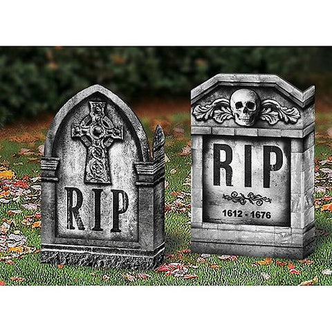 Photo-Realistic Tombstone Cross & Skull Set
