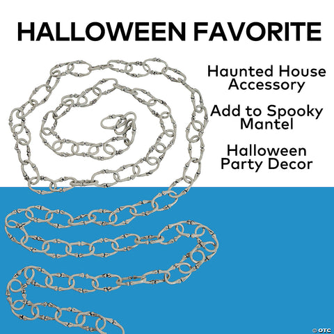 12 Ft. Grey Plastic Bone Link Chain Halloween Decoration | Horror-Shop.com