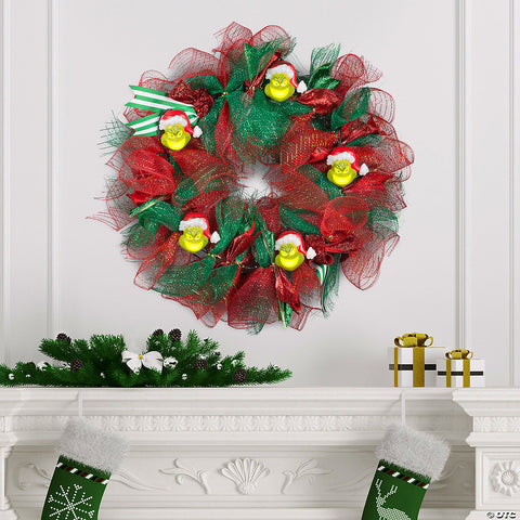 22" EmoteGlow™ Dr. Seuss™ The Grinch Musical Wreath Lighted Christmas Decoration | Horror-Shop.com