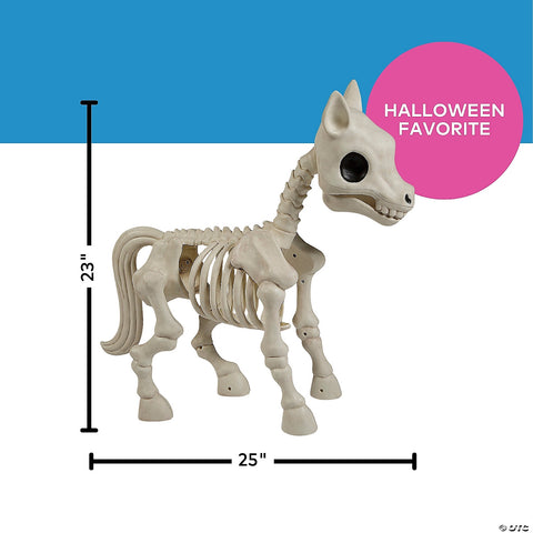25" x 23" Standing Pony Plastic Skeleton Halloween Decoration | Horror-Shop.com