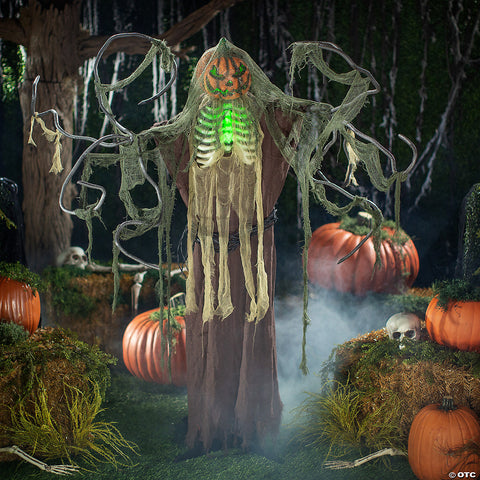 68 3/4" x 86 1/2" Animated & Light-Up Standing Jack-O’-Lantern Man Halloween Decoration
