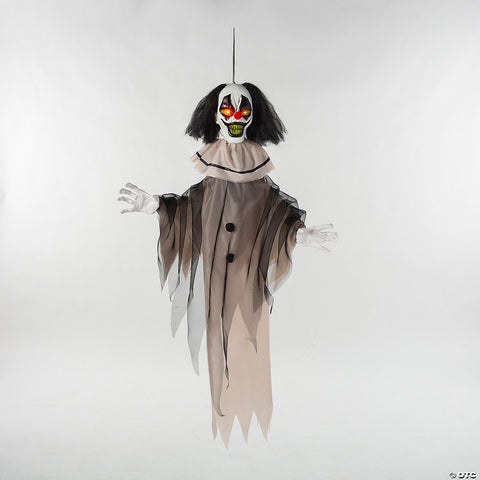 35 1/2" Hanging Animated Black & White Clown Halloween Decoration | Horror-Shop.com