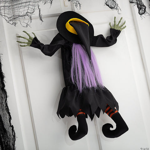 23 1/2" x 29 1/2" Hanging Animated Crashed Witch Halloween Decoration | Horror-Shop.com