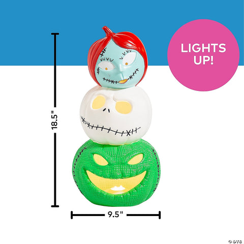 18 1/2" The Nightmare Before Christmas™ Light-Up Jack, Sally & Oogie Boogie Decoration | Horror-Shop.com