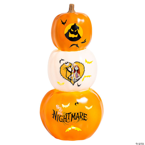 18 1/2" The Nightmare Before Christmas™ Light-Up Stacked Pumpkins Tabletop Decoration | Horror-Shop.com