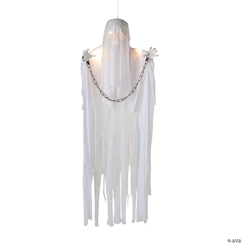 25 1/2" x 5 Ft. Animated Hanging White Grim Reaper Halloween Decoration with Lights & Sound | Horror-Shop.com