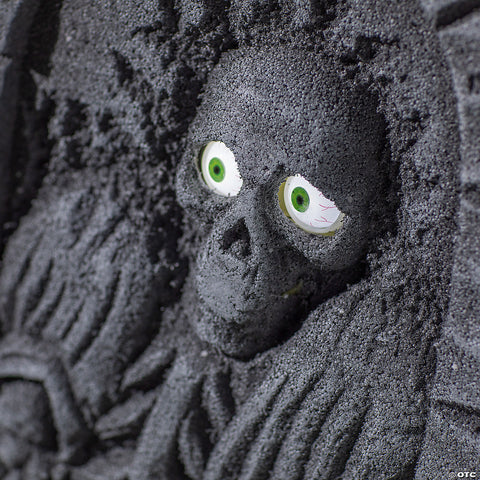 2 Ft. Gray Skeleton Tombstone with Moving Eyes Halloween Decoration | Horror-Shop.com