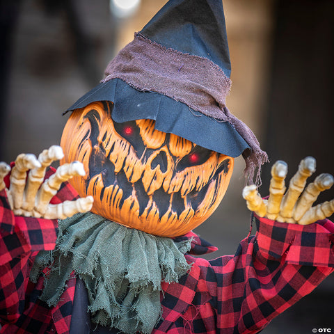 2 Ft. Groundbreaker Animated Orange Pumpkin Man Halloween Decoration | Horror-Shop.com