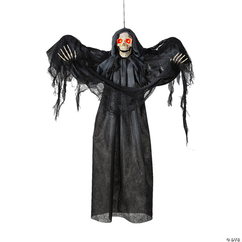 3 Ft. Animated Grim Reaper with Wings Hanging Halloween Decoration | Horror-Shop.com