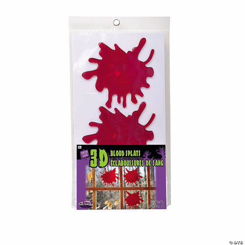 3D Blood Splats Red WIndow Clings Halloween Decoration