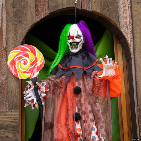 53 1/4" Animated & Light-Up Clown Hanging Halloween Decoration | Horror-Shop.com