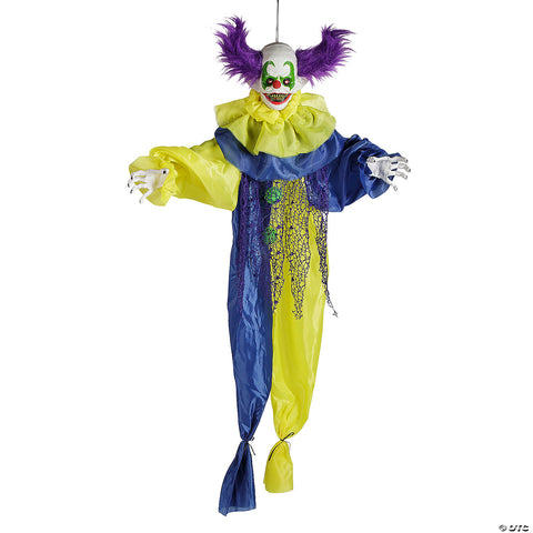 47 1/4" Animated & Light-Up Shaking Clown Hanging Halloween Decoration | Horror-Shop.com