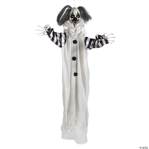 43 1/4" Black and White Animated Light-Up Clown Halloween Decoration | Horror-Shop.com