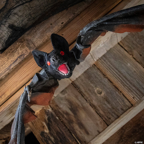 4 Ft. x 14 3/4" Black Foam Vampire Bat Hanging Halloween Decoration | Horror-Shop.com