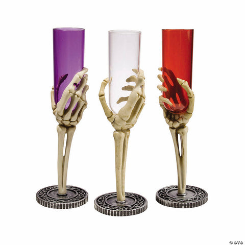 9-3/4" Bulk Skeleton Hand Fluted Plastic Glasses
