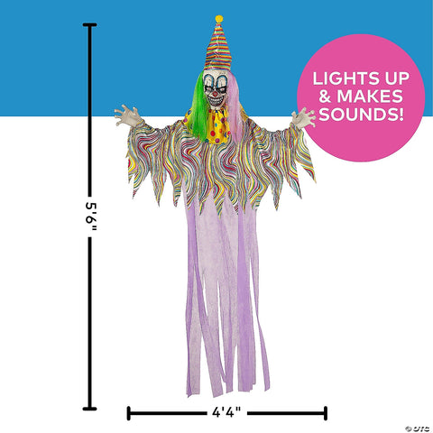 66 3/4" Light-Up Hanging Clown with Sounds Halloween Decoration | Horror-Shop.com