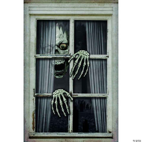 31 1/2" x 47 1/4" Skull & Hands Window Frame Prop Halloween Decoration