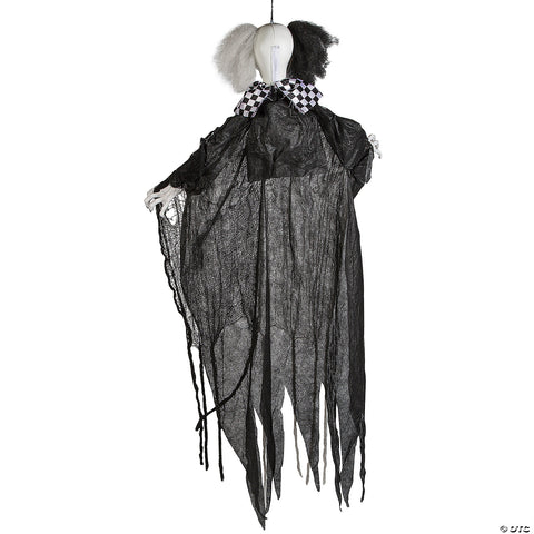 4 Ft. Hanging Animated Black & White Clown Halloween Decoration | Horror-Shop.com