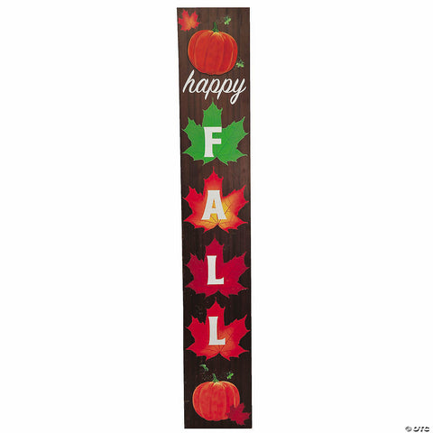 4 Ft. Leaves & Pumpkins Happy Fall Wood Porch Sign Outdoor Decoration