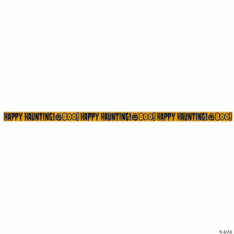 50 Ft. Black & Orange Boo! Happy Haunting! Caution Tape