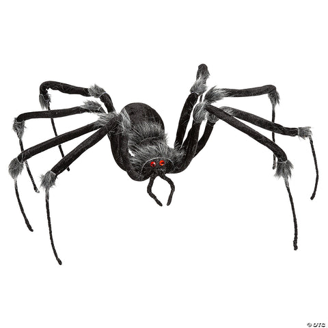 55" Poseable Hairy Joints Black Wolf Spider Halloween Decoration | Horror-Shop.com