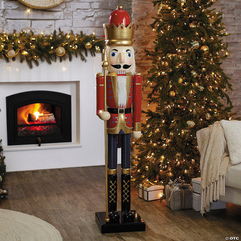 5 Ft. Giant Classic Red Wood Holiday Nutcracker with Scepter