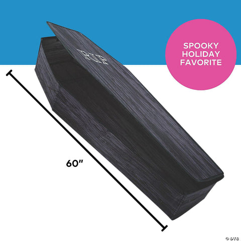 60-Inch Wood-Look Halloween Coffin Prop with Lid | Horror-Shop.com
