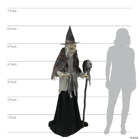 6' Lunging Witch with DigitEye Animated Prop | Horror-Shop.com