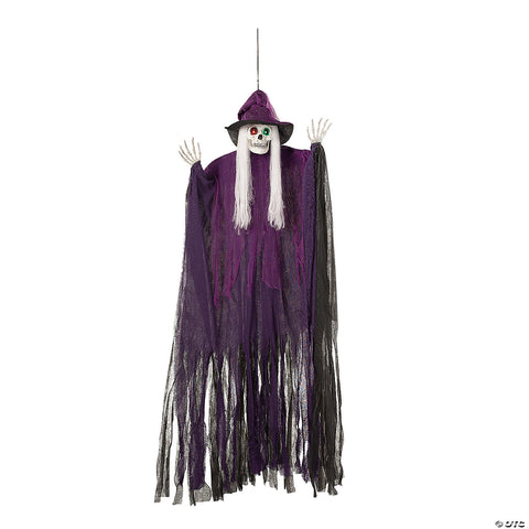 6 Ft. Light-Up Eyes Skeletal Witch Halloween Hanging Decoration | Horror-Shop.com