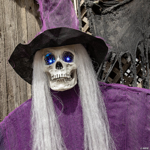 6 Ft. Light-Up Eyes Skeletal Witch Halloween Hanging Decoration | Horror-Shop.com