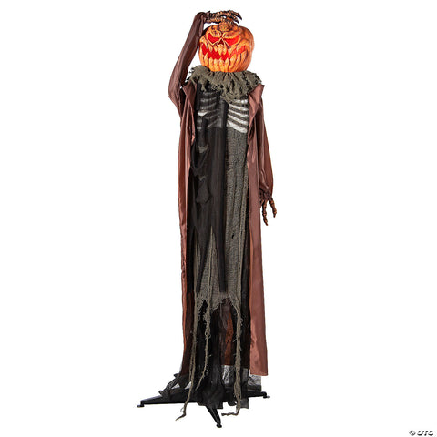 6 Ft. Standing Animated Evil Pumpkin Man Halloween Decoration | Horror-Shop.com