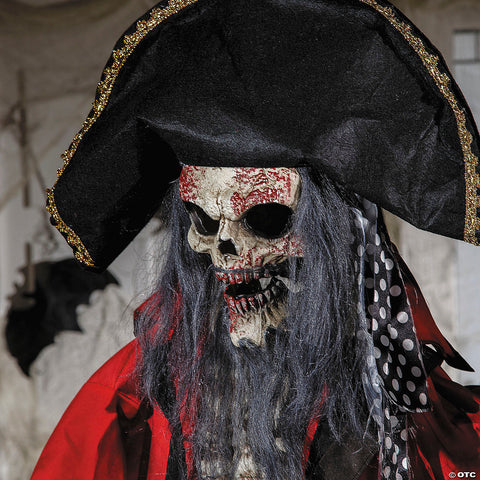 6 Ft. Standing Animated Plastic Skeleton Pirate Halloween Decoration | Horror-Shop.com