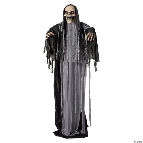 6 Ft. Standing Up & Down Black & Gray Skeleton Reaper Halloween Decoration | Horror-Shop.com