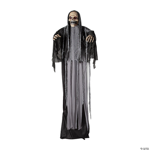 6 Ft. Standing Up & Down Black & Gray Skeleton Reaper Halloween Decoration | Horror-Shop.com