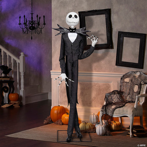 78" Animated Deluxe The Nightmare Before Christmas Black & Purple Jack Skellington Decoration | Horror-Shop.com