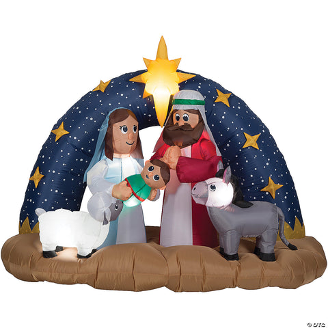 Airblown Snowy Night Nativity Inflatable