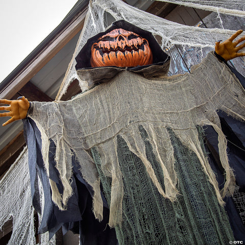 7 Ft. Light-Up Hanging Big Pumpkin Head Halloween Decoration | Horror-Shop.com