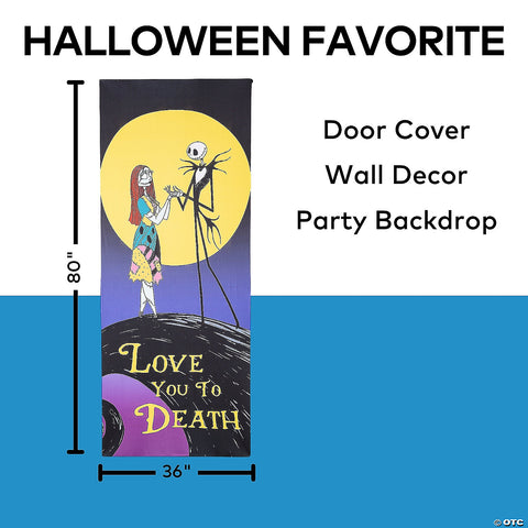 80" The Nightmare Before Christmas™ Love You to Death Halloween Door Decoration | Horror-Shop.com