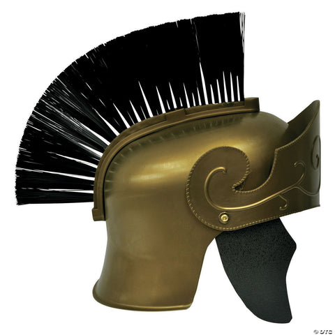 Adults Gold Roman Helmet with  Brush
