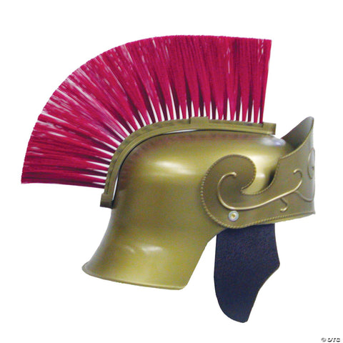 Adults Gold Roman Helmet with  Brush