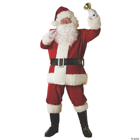 Men's Regal Plush Santa Suit with Beard & Wig