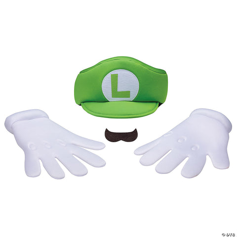 Adults Classic Elevated Super Mario Bros™ Luigi Costume Accessory Kit | Horror-Shop.com