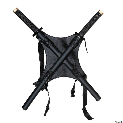 Adults Classic Ninja Backpack with 30" Katanas Costume Accessory