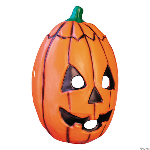 Adults Don Post Studios™ Orange Pumpkin Face Injection Molded Plastic Mask - One Size | Horror-Shop.com