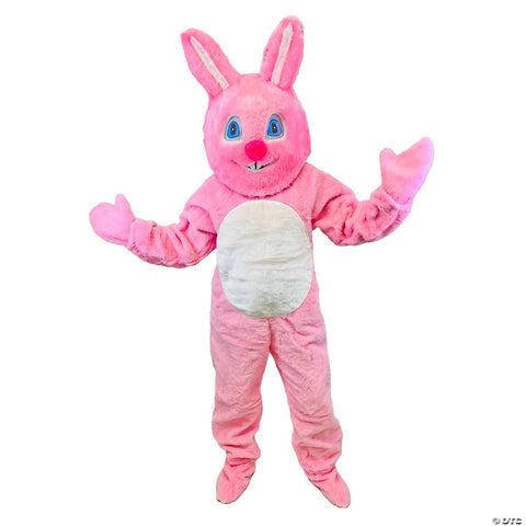 Adult  Easter Bunny Suit with Mascot Head Costume - Medium