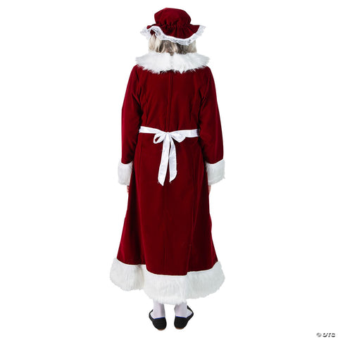 Women’s Burgundy Velvet Mrs. Claus Dress Costume - XL