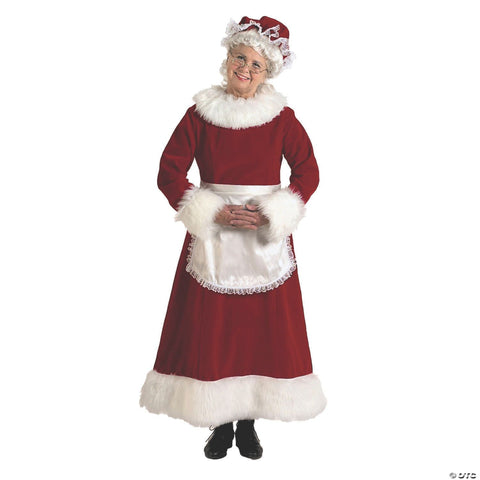 Women’s Burgundy Velvet Mrs. Claus Dress Costume - XL
