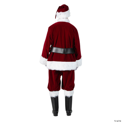 Men's Burgundy Velvet Santa Suit Costume - XXXL