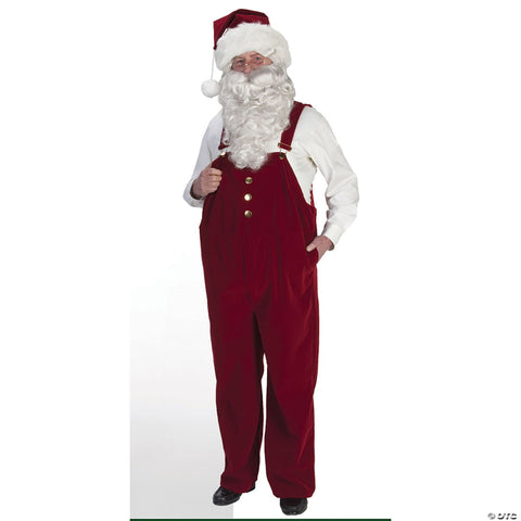 Burgundy Velvet Santa Overalls - Large