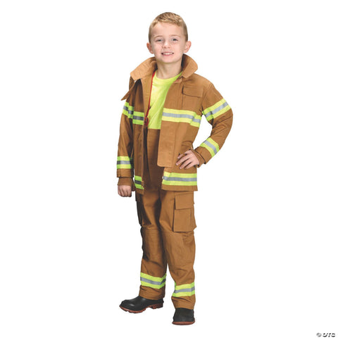 Kids Tan Firefighter Costume - Large